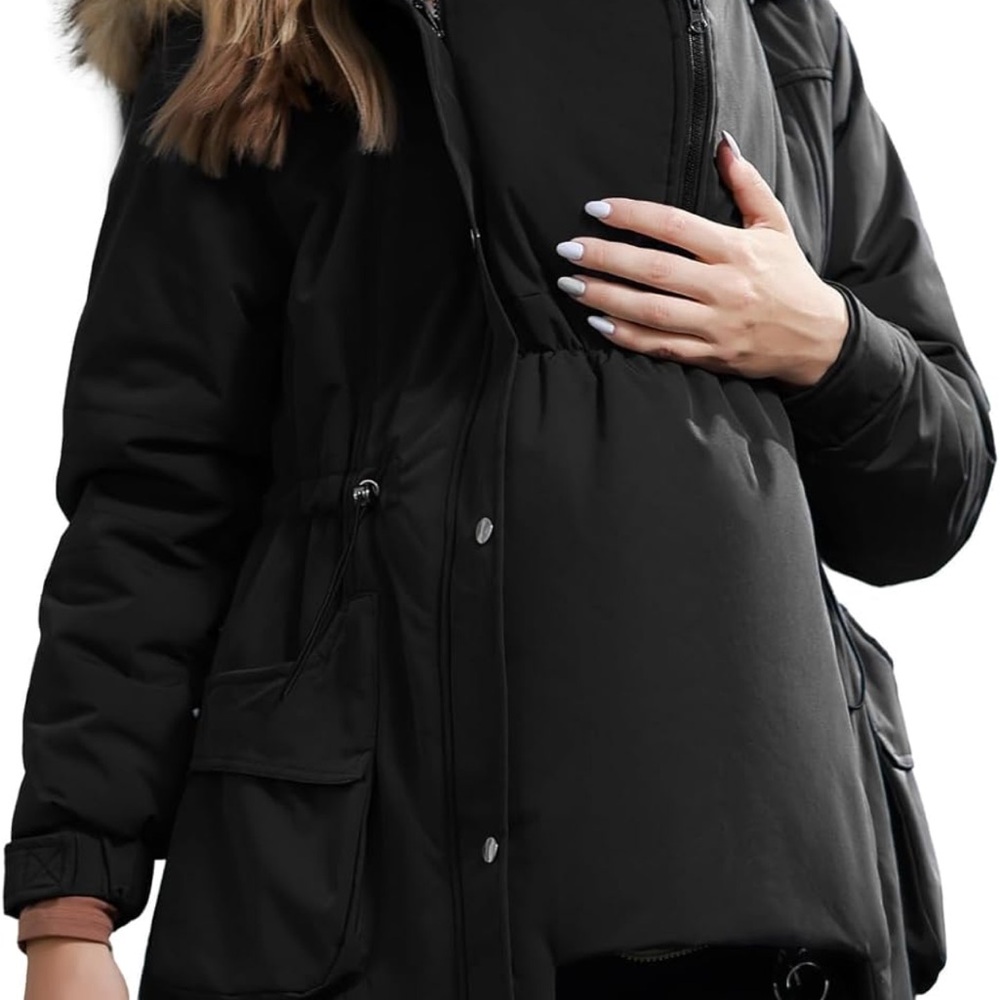 Women's Maacie Black Maternity Parka